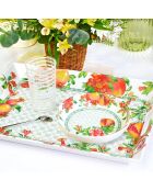 Grande vassoio Seville bianco, rosso e verde - 50 x 36 cm x 5 cm