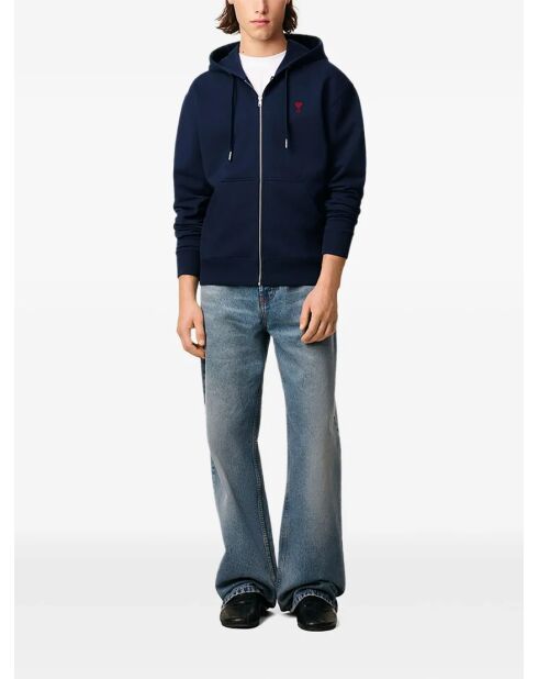 Ami De Coeur marineblauwe hoodie met ritssluiting