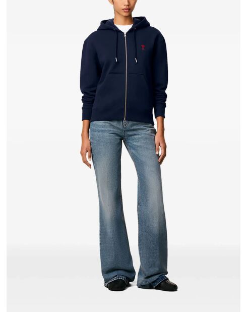 Ami De Coeur marineblauwe hoodie met ritssluiting