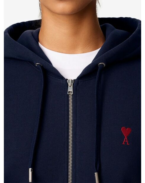Ami De Coeur marineblauwe hoodie met ritssluiting