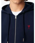 Ami De Coeur marineblauer Kapuzenpulli mit Reißverschluss