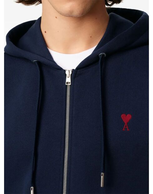 Ami De Coeur marineblauwe hoodie met ritssluiting