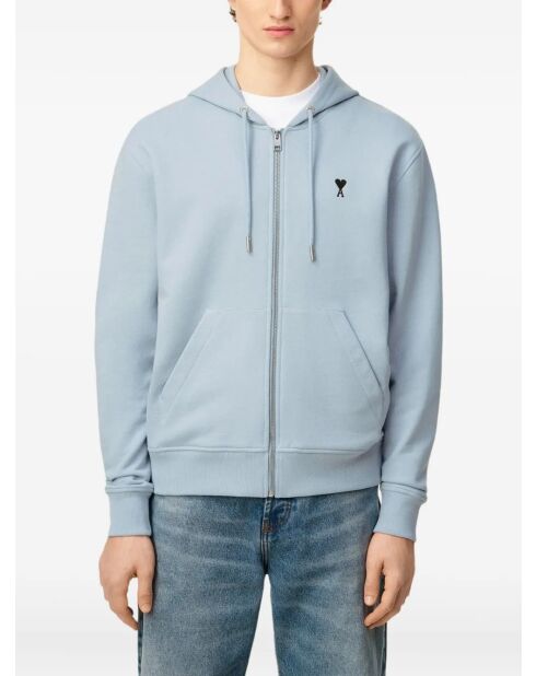Ami De Coeur hemelsblauwe hoodie met ritssluiting