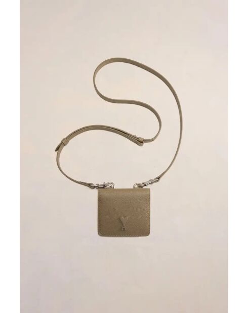 Porte-cartes en Cuir taupe