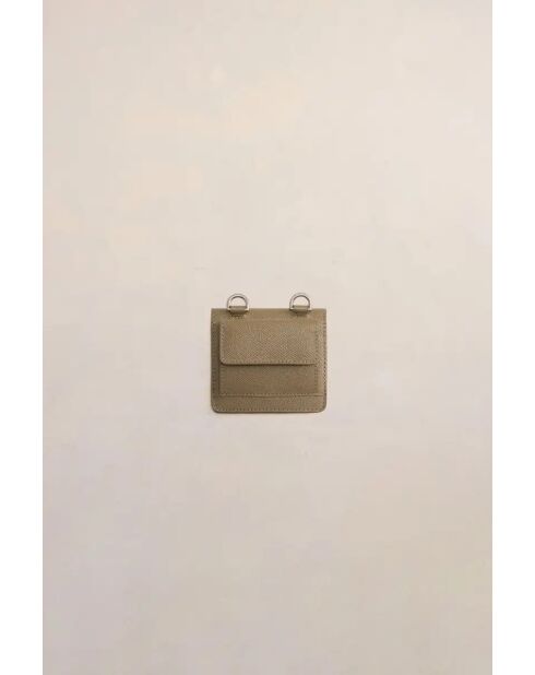 Porte-cartes en Cuir taupe