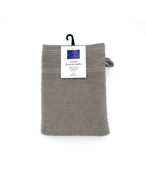 Set di 5 salviette beige - 15x21 cm