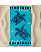 Serviette de plage microfibre Piana Bleu - 90x170 cm