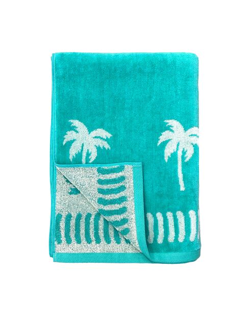 Asciugamano da spiaggia in spugna jacquard blu Koko - 90x170 cm