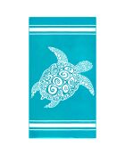 Ushaka blauw jacquard fluwelen badstof strandlaken - 90x170 cm