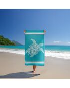 Ushaka blauw jacquard fluwelen badstof strandlaken - 90x170 cm