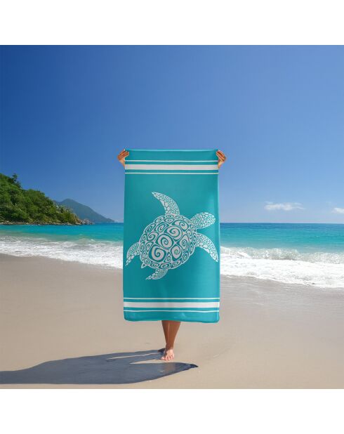 Ushaka blauw jacquard fluwelen badstof strandlaken - 90x170 cm