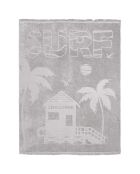 Goldrock grijs geciselleerde jacquard velours Terry XL strandlaken - 140x180 cm