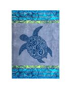 XL fluwelen strandlaken met spons Jacquard Camada blauw - 140x180 cm