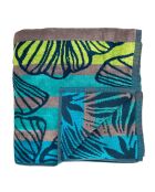 XL fluwelen strandlaken met spons Jacquard Camada blauw - 140x180 cm