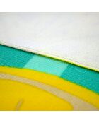 Pop-Citron Blaues Mikrofaser-Strandtuch - 75x150 cm