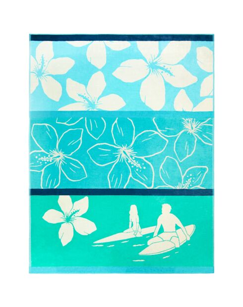 XL strandlaken met fluwelen spons Jacquard Freestyle Blue - 140x180 cm