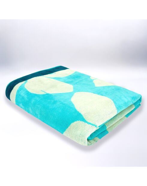 XL strandlaken met fluwelen spons Jacquard Freestyle Blue - 140x180 cm