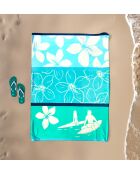 XL strandlaken met fluwelen spons Jacquard Freestyle Blue - 140x180 cm