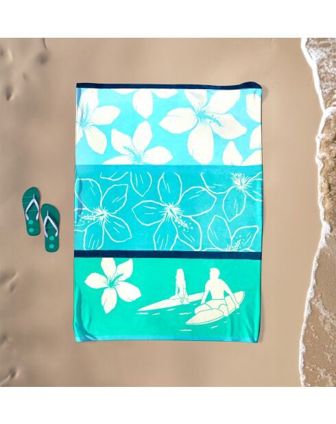 XL strandlaken met fluwelen spons Jacquard Freestyle Blue - 140x180 cm