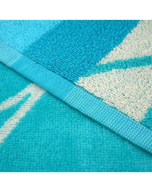 XL strandlaken met fluwelen spons Jacquard Freestyle Blue - 140x180 cm