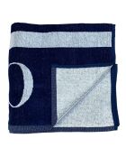 Oceanside Oceanside Jacquard Velvet Terry Strandhanddoek Marineblauw - 140x180 cm