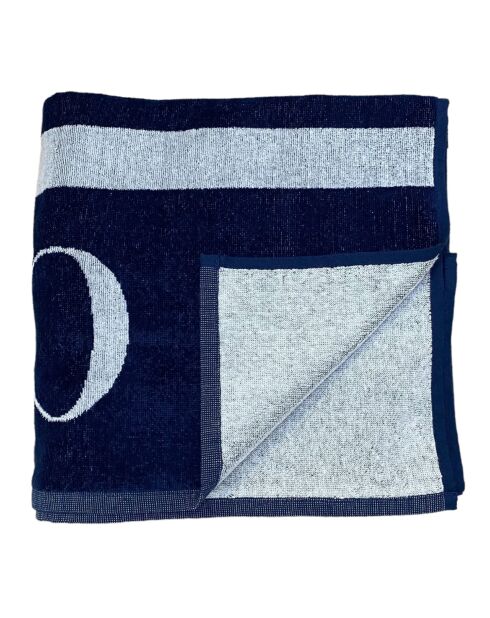 Oceanside Oceanside Jacquard Velvet Terry Strandhanddoek Marineblauw - 140x180 cm