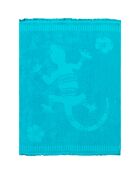 Strandtuch XL Samtfrottee Jacquard gemeißelt Caymanblau - 140x180 cm