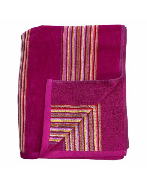 Strandlaken XL fluwelen badstof Jacquard Milonga XL Fuchsia Roze - 140x180 cm