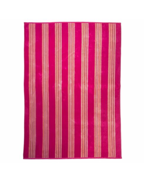 Strandlaken XL fluwelen badstof Jacquard Milonga XL Fuchsia Roze - 140x180 cm