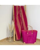Strandtuch XL Samtfrottee Jacquard Milonga XL Fuchsia Rosa - 140x180 cm