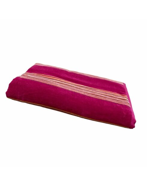 Strandlaken XL fluwelen badstof Jacquard Milonga XL Fuchsia Roze - 140x180 cm
