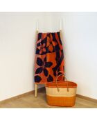 Moody oranje jacquard fluwelen badstof strandlaken - 90x170 cm