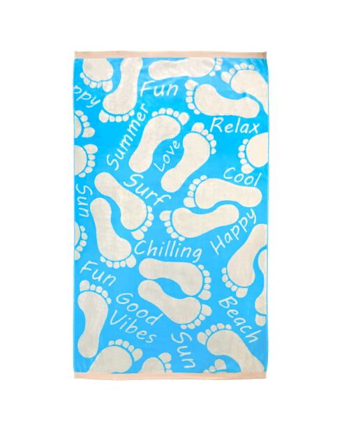 Toledo Badetuch aus blauem Jacquard-Samt, Frottee, 100 x 175 cm