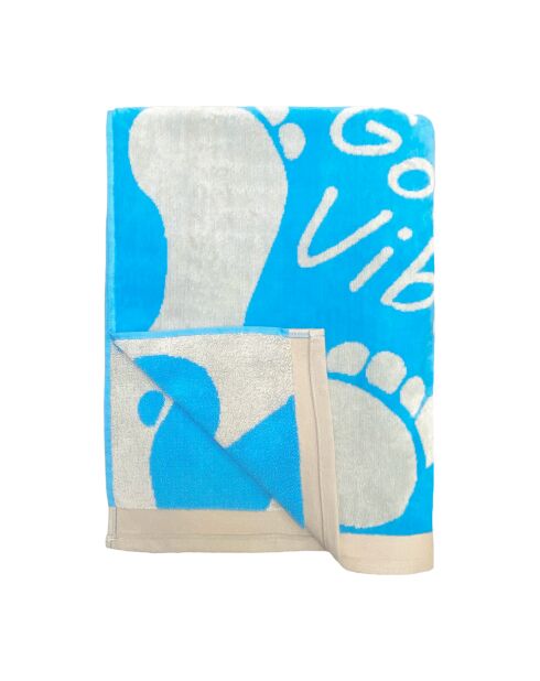 Toledo Badetuch aus blauem Jacquard-Samt, Frottee, 100 x 175 cm