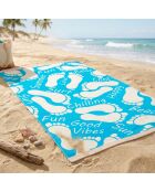 Toledo Badetuch aus blauem Jacquard-Samt, Frottee, 100 x 175 cm