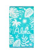 Floresta Badetuch aus Jacquard-Samt, Frottee, 100 x 175 cm, Blau