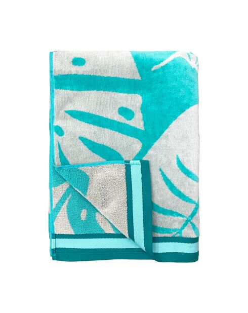 Floresta Badetuch aus Jacquard-Samt, Frottee, 100 x 175 cm, Blau