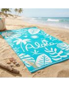 Floresta Badetuch aus Jacquard-Samt, Frottee, 100 x 175 cm, Blau