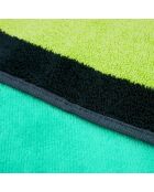 Serviette de plage éponge velours Jacquard Happy Men Vert - 100x175 cm