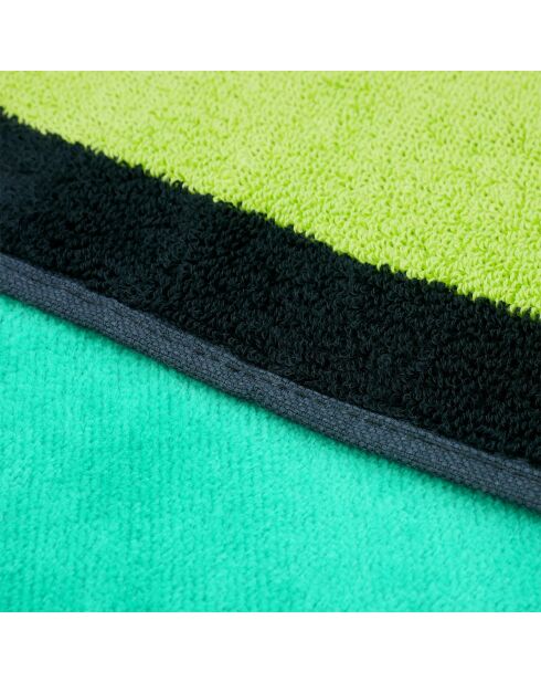 Serviette de plage éponge velours Jacquard Happy Men Vert - 100x175 cm