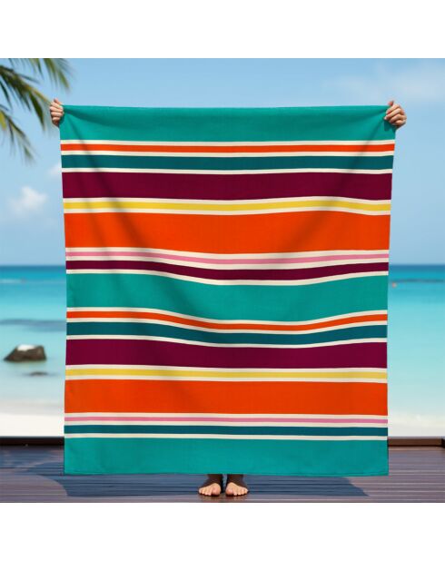 Serviette de plage XL microfibre Antiparos Multicolore - 140x170 cm