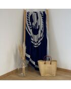 Madison Strandtuch aus Jacquard-Samt, Frottee, 140 x 180 cm, Marineblau