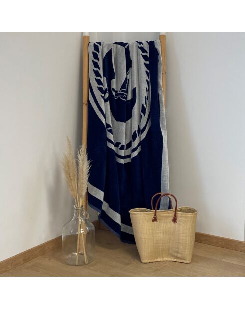 Madison Strandtuch aus Jacquard-Samt, Frottee, 140 x 180 cm, Marineblau