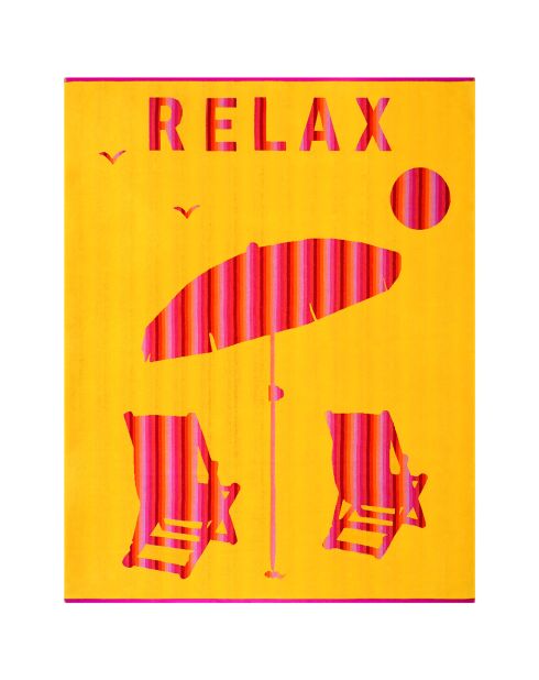 Malta strandlaken van geel jacquard fluweel van badstof - 140x180 cm