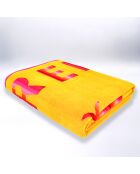 Strandtuch Malta, Jacquard-Samt, Frottee, 140 x 180 cm, Gelb