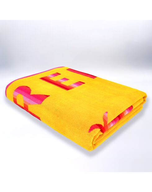 Malta strandlaken van geel jacquard fluweel van badstof - 140x180 cm