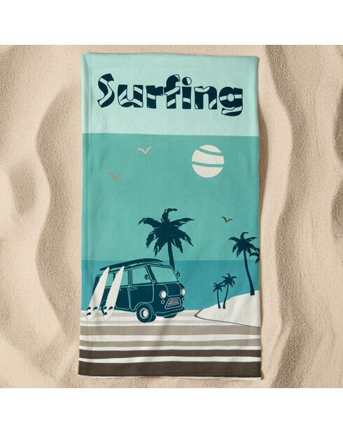 Serviette de plage microfibre Surfango Bleu - 90x170 cm