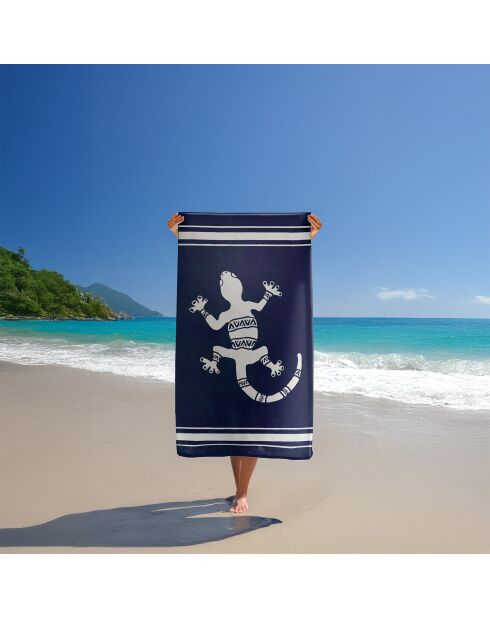 Sistelo blauwe jacquard fluwelen badstof strandlaken - 90x170 cm