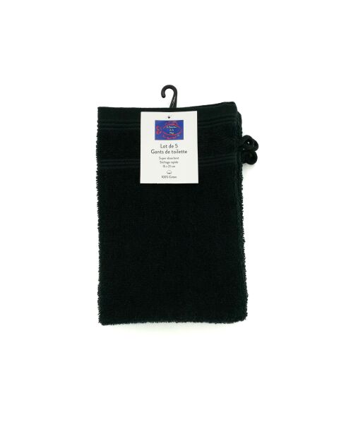Set di 5 salviette nere - 15x21 cm