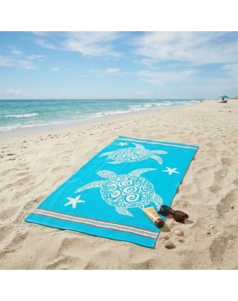 Toalla de playa de microfibra Karla Blue - 90x170 cm